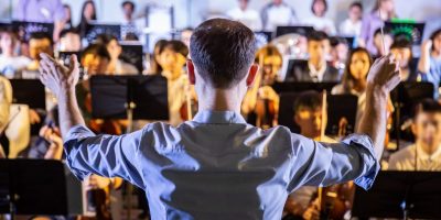 Man conducting orchestra